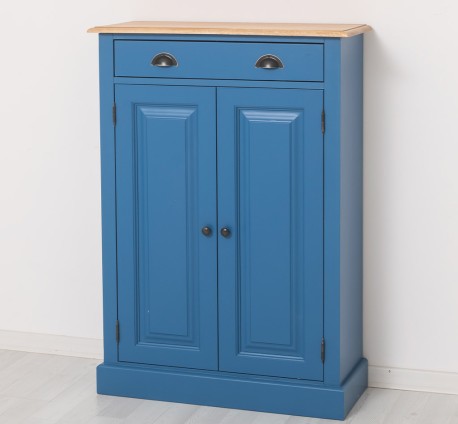 Dulap cu 2 usi si 1 sertar, blat stejar de la Studio Szel PS422 - Culoare Top_P061 - Culoare Corp_P045 - DUBLU COLOR