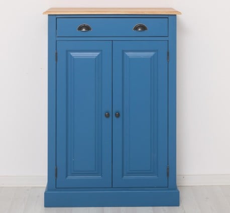 Dulap cu 2 usi si 1 sertar, blat stejar de la Studio Szel PS422 - Culoare Top_P061 - Culoare Corp_P045 - DUBLU COLOR