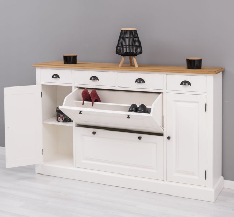 Comoda hol cu 2+2 usi si 4 sertare de la Studio Szel PS472 - Culoare Top_P002 - Culoare Corp_P039A - DUBLU COLOR