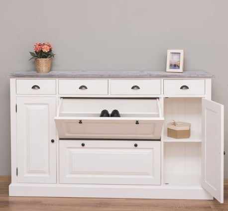 Comoda hol cu 2+2 usi si 4 sertare de la Studio Szel PS472 - Culoare Top_P065 - Culoare Corp_P039A - DUBLU COLOR