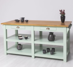 Insula de bucatarie mare cu 4 sertare de la Studio Szel PS607 - Culoare Top_P082 -Culoare Corp_P092 - DUBLU COLOR
