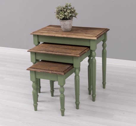 Set 3 mese cafea de la Studio Szel PS80 - Culoare Top_P064 - Culoare Corp_P038 - DUBLU COLOR