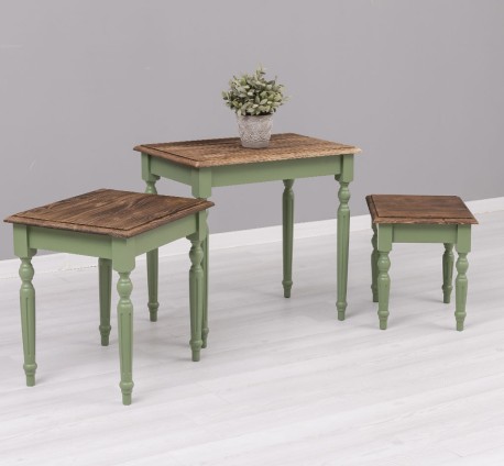 Set 3 mese cafea de la Studio Szel PS80 - Culoare Top_P064 - Culoare Corp_P038 - DUBLU COLOR