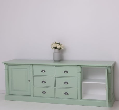 Bufet cu 2 usi, 6 sertare, BAS, Colectia Directoire de la Studio Szel PS295BAS - Culoare Ext._P092 / Culoare Int._P004 - DUBLU COLOR