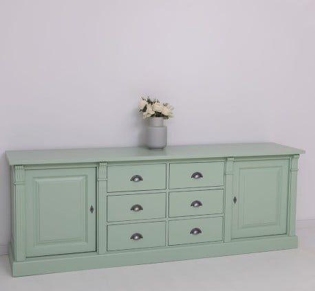 Bufet cu 2 usi, 6 sertare, BAS, Colectia Directoire de la Studio Szel PS295BAS - Culoare Ext._P092 / Culoare Int._P004 - DUBLU COLOR