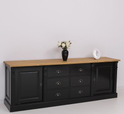 Bufet cu 2 usi, 6 sertare, BAS, Colectia Directoire de la Studio Szel PS295BAS - Culoare Top_P002 - Culoare Corp_P150 - DUBLU COLOR