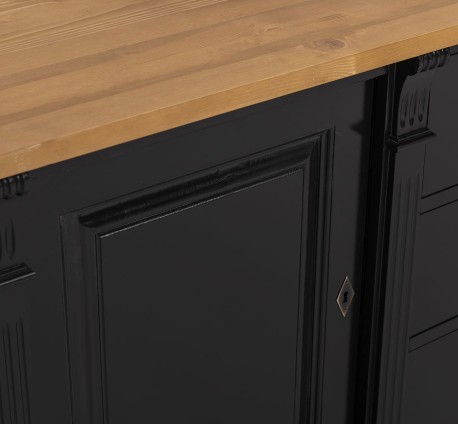 Bufet cu 2 usi, 6 sertare, BAS, Colectia Directoire de la Studio Szel PS295BAS - Culoare Top_P002 - Culoare Corp_P150 - DUBLU COLOR
