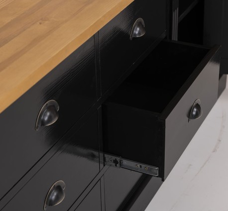 Bufet cu 2 usi, 6 sertare, BAS, Colectia Directoire de la Studio Szel PS295BAS - Culoare Top_P002 - Culoare Corp_P150 - DUBLU COLOR