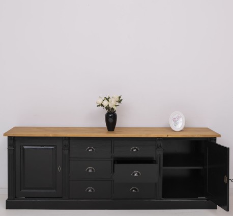 Bufet cu 2 usi, 6 sertare, BAS, Colectia Directoire de la Studio Szel PS295BAS - Culoare Top_P002 - Culoare Corp_P150 - DUBLU COLOR
