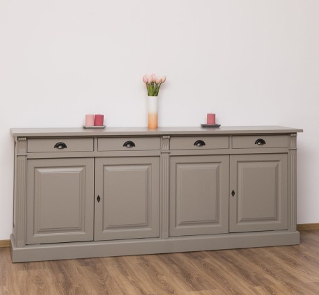 Bufet cu 4 usi si 4 sertare, Colectia Directoire de la Studio Szel PS16BAS - Culoare Ext._P030 / Culoare Int._P025 - DUBLU COLOR