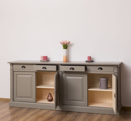 Bufet cu 4 usi si 4 sertare, Colectia Directoire de la Studio Szel PS16BAS - Culoare Ext._P030 / Culoare Int._P025 - DUBLU COLOR