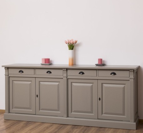Bufet cu 4 usi si 4 sertare, Colectia Directoire de la Studio Szel PS16BAS - Culoare Ext._P030 / Culoare Int._P025 - DUBLU COLOR
