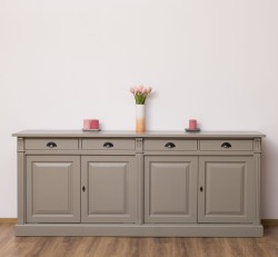 Bufet cu 4 usi si 4 sertare, Colectia Directoire de la Studio Szel PS16BAS - Culoare Ext._P030 / Culoare Int._P025 - DUBLU COLOR