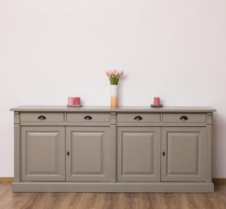 Bufet cu 4 usi si 4 sertare, Colectia Directoire de la Studio Szel PS16BAS - Culoare Ext._P030 / Culoare Int._P025 - DUBLU COLOR