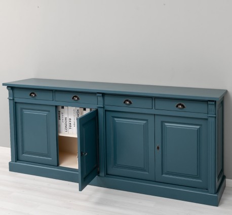 Bufet cu 4 usi si 4 sertare, Colectia Directoire de la Studio Szel PS16BAS - Culoare Ext._P051 / Culoare Int._P025 - DUBLU COLOR