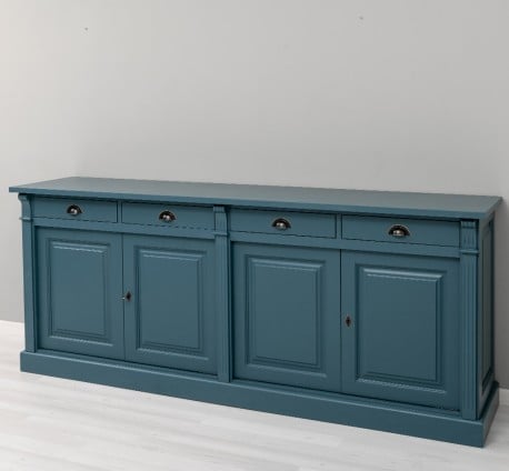 Bufet cu 4 usi si 4 sertare, Colectia Directoire de la Studio Szel PS16BAS - Culoare Ext._P051 / Culoare Int._P025 - DUBLU COLOR