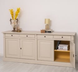 Bufet cu 4 usi si 4 sertare, Colectia Directoire de la Studio Szel PS16BAS - Culoare Ext._P024 / Culoare Int._P050 - DUBLU COLOR