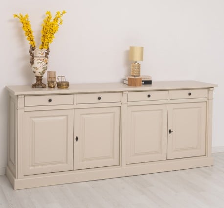 Bufet cu 4 usi si 4 sertare, Colectia Directoire de la Studio Szel PS16BAS - Culoare Ext._P024 / Culoare Int._P050 - DUBLU COLOR
