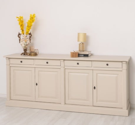 Bufet cu 4 usi si 4 sertare, Colectia Directoire de la Studio Szel PS16BAS - Culoare Ext._P024 / Culoare Int._P050 - DUBLU COLOR