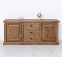 Bufet cu 2 usi, 3 sertare, BAS, Colectia Directoire de la Studio Szel PS56BAS - Culoare Ext._P084 / Culoare Int._P025 - DUBLU COLOR