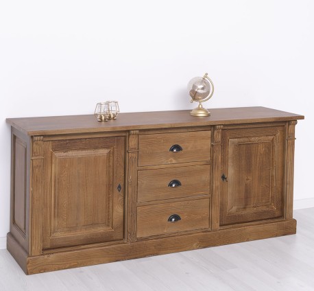 Bufet cu 2 usi, 3 sertare, BAS, Colectia Directoire de la Studio Szel PS56BAS - Culoare Ext._P084 / Culoare Int._P025 - DUBLU COLOR