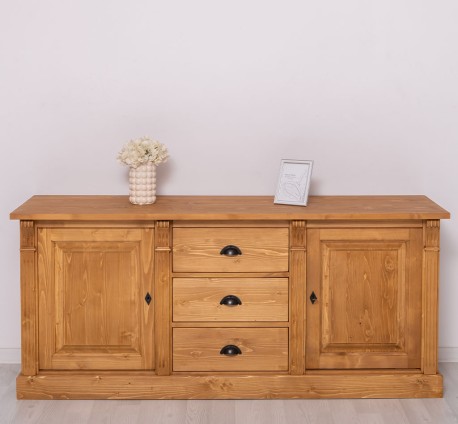 Bufet cu 2 usi, 3 sertare, BAS, Colectia Directoire de la Studio Szel PS56BAS - Culoare_P002 - CERUIT