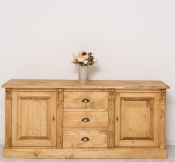 Bufet cu 2 usi, 3 sertare, BAS, Colectia Directoire de la Studio Szel PS56BAS - Culoare Ext._P093 / Culoare Int._P024 - DUBLU COLOR