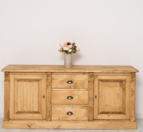 Bufet cu 2 usi, 3 sertare, BAS, Colectia Directoire de la Studio Szel PS56BAS - Culoare Ext._P093 / Culoare Int._P024 - DUBLU COLOR