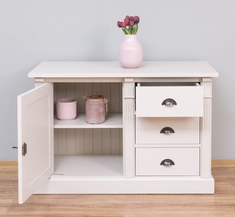 Bufet cu 1 usa, 3 sertare, BAS, Colectia Directoire de la Studio Szel PS46BAS - Culoare_P024 - VOPSIT