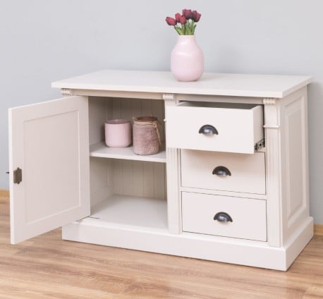 Bufet cu 1 usa, 3 sertare, BAS, Colectia Directoire de la Studio Szel PS46BAS - Culoare_P024 - VOPSIT