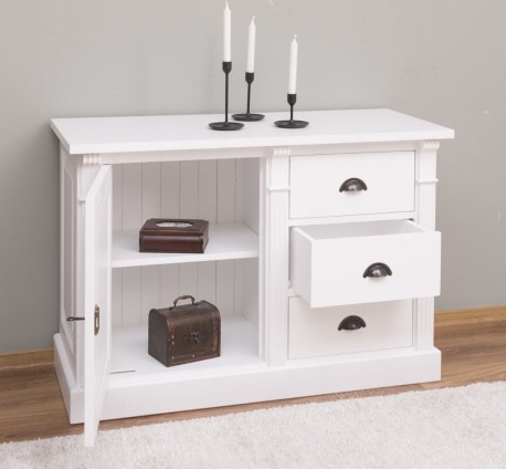 Bufet cu 1 usa, 3 sertare, BAS, Colectia Directoire de la Studio Szel PS46BAS - Culoare_P004 - VOPSIT
