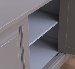Bufet cu 2 usi, BAS, Colectia Directoire de la Studio Szel PS75BAS - Culoare Ext._P030A / Culoare Int._P010 - DUBLU COLOR