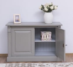 Bufet cu 2 usi, BAS, Colectia Directoire de la Studio Szel PS75BAS - Culoare Ext._P030A / Culoare Int._P010 - DUBLU COLOR