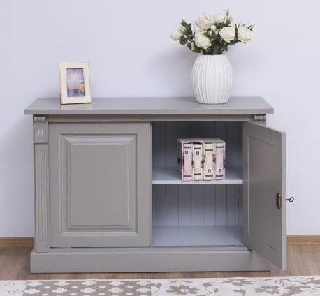 Bufet cu 2 usi, BAS, Colectia Directoire de la Studio Szel PS75BAS - Culoare Ext._P030A / Culoare Int._P010 - DUBLU COLOR