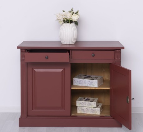 Bufet cu 2 usi, 2 sertare, BAS, Colectia Directoire de la Studio Szel PS38BAS - Culoare Ext._P029 / Culoare Int._P002 - DUBLU COLOR
