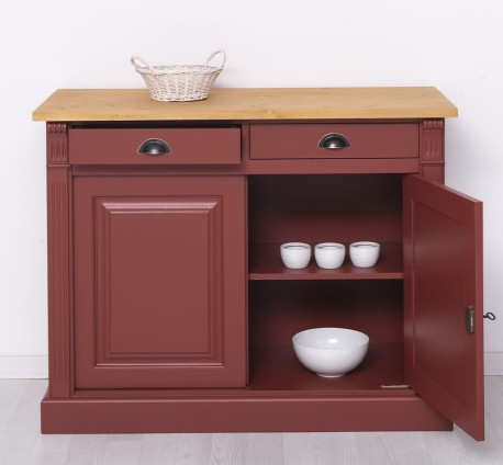 Bufet cu 2 usi, 2 sertare, BAS, Colectia Directoire de la Studio Szel PS38BAS - Culoare Top_P002 - Culoare Corp_P029 - DUBLU COLOR