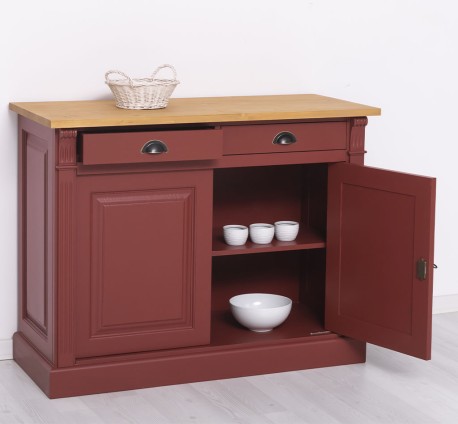Bufet cu 2 usi, 2 sertare, BAS, Colectia Directoire de la Studio Szel PS38BAS - Culoare Top_P002 - Culoare Corp_P029 - DUBLU COLOR
