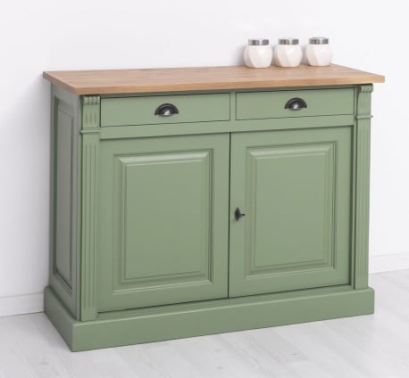 Bufet cu 2 usi, 2 sertare, BAS, Colectia Directoire de la Studio Szel PS38BAS - Culoare Top_P001 - Culoare Corp_P038 - DUBLU COLOR