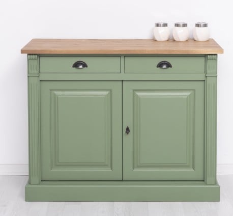Bufet cu 2 usi, 2 sertare, BAS, Colectia Directoire de la Studio Szel PS38BAS - Culoare Top_P001 - Culoare Corp_P038 - DUBLU COLOR