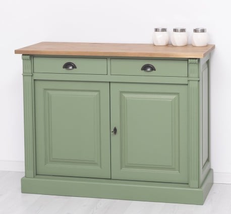 Bufet cu 2 usi, 2 sertare, BAS, Colectia Directoire de la Studio Szel PS38BAS - Culoare Top_P001 - Culoare Corp_P038 - DUBLU COLOR