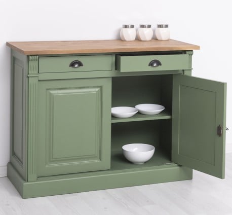 Bufet cu 2 usi, 2 sertare, BAS, Colectia Directoire de la Studio Szel PS38BAS - Culoare Top_P001 - Culoare Corp_P038 - DUBLU COLOR
