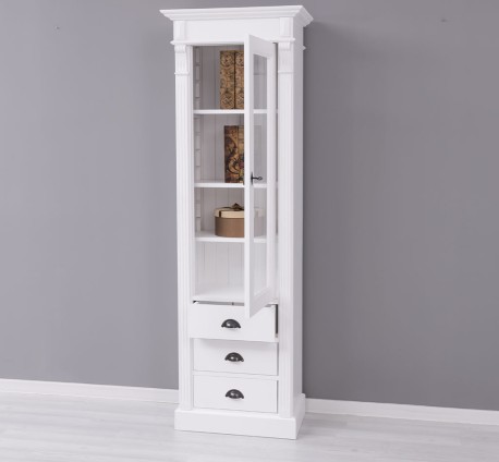 Dulap cu 1 usa sticla, 3 sertare, Colectia Directoire de la Studio Szel PS425 - Culoare_P004A - VOPSIT ANTCHIZAT