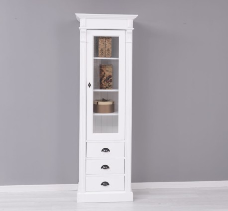 Dulap cu 1 usa sticla, 3 sertare, Colectia Directoire de la Studio Szel PS425 - Culoare_P004A - VOPSIT ANTCHIZAT