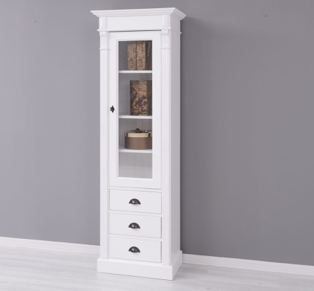 Dulap cu 1 usa sticla, 3 sertare, Colectia Directoire de la Studio Szel PS425 - Culoare_P004A - VOPSIT ANTCHIZAT