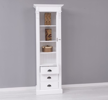 Dulap cu 1 usa sticla, 3 sertare, Colectia Directoire de la Studio Szel PS425 - Culoare_P004A - VOPSIT ANTCHIZAT