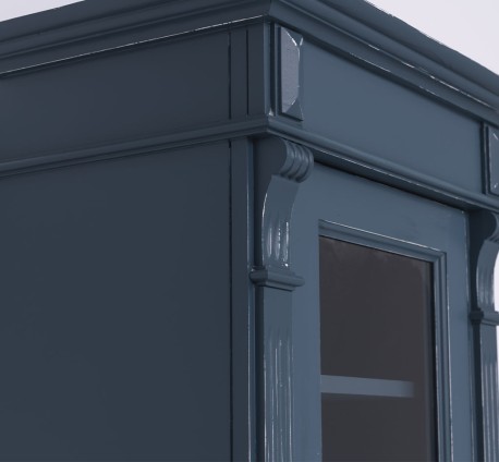 Dulap cu 1 usa sticla, 3 sertare, Colectia Directoire de la Studio Szel PS425 - Culoare_P051A - VOPSIT ANTCHIZAT