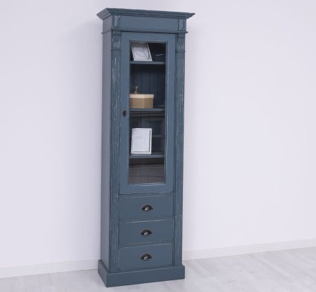 Dulap cu 1 usa sticla, 3 sertare, Colectia Directoire de la Studio Szel PS425 - Culoare_P051A - VOPSIT ANTCHIZAT