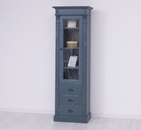 Dulap cu 1 usa sticla, 3 sertare, Colectia Directoire de la Studio Szel PS425 - Culoare_P051A - VOPSIT ANTCHIZAT
