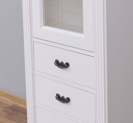 Dulap cu 1 usa sticla, 3 sertare, Colectia Directoire de la Studio Szel PS425 - Culoare_P039 - VOPSIT