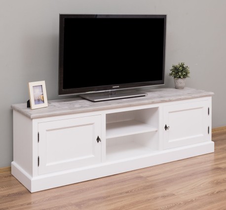 Comoda TV 2 usi, 1 raft de la Studio Szel PS417 - Culoare Top_P067 - Culoare Corp_P004 - DUBLU COLOR
